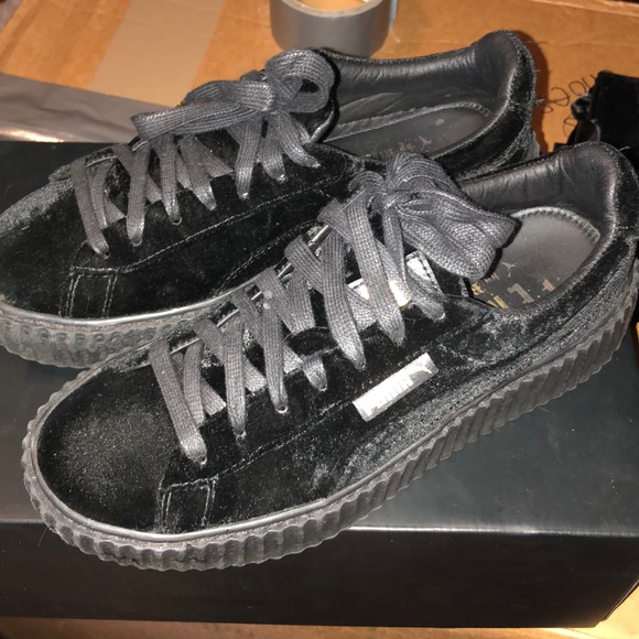 puma velvet platform shoes
